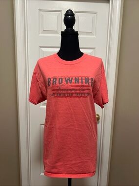Browning Coral Tee with Gray Text Logo